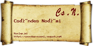 Csöndes Noémi névjegykártya